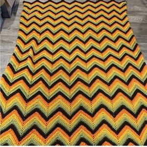 Handmade Crochet Zigzag Throw Blanket